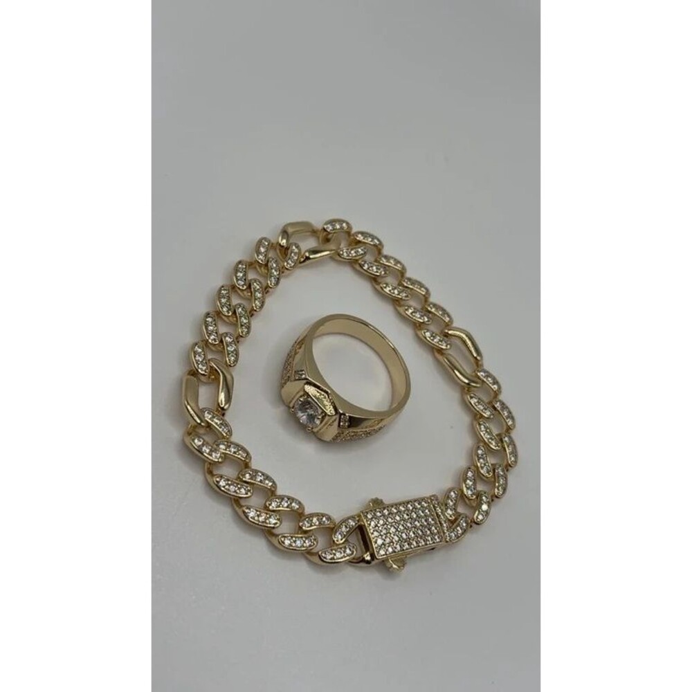 Conjunto pulcera anillos para hombre